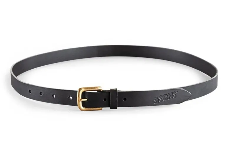 Virgil Thin Black Leather Belt