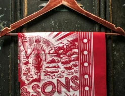 Woodcut Bandana Red