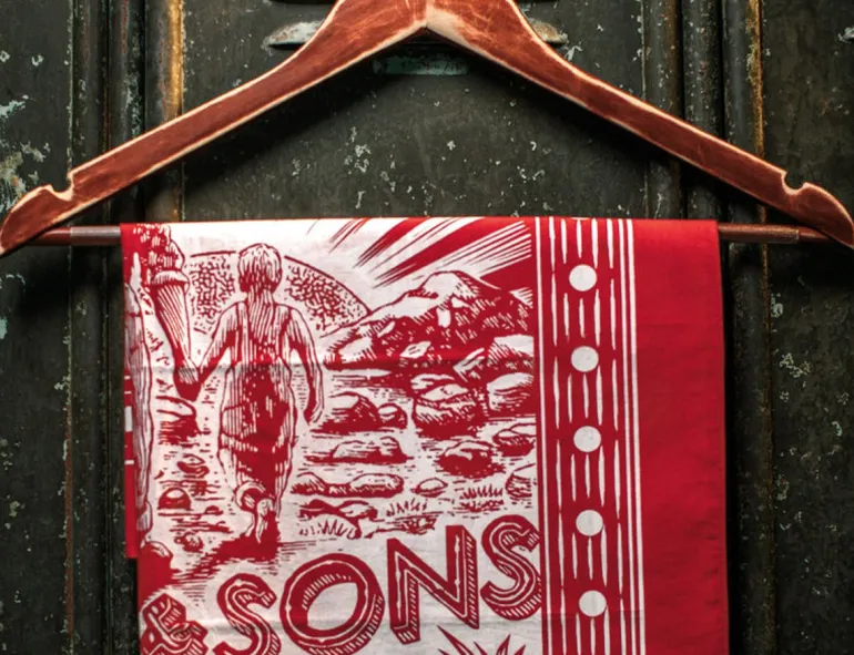 Woodcut Bandana Red
