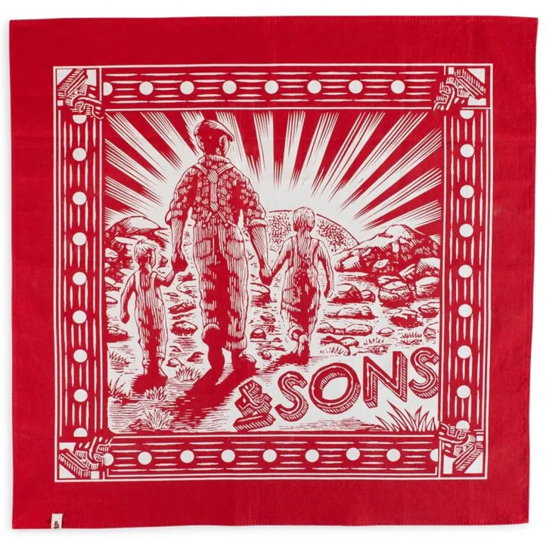 Woodcut Bandana Red
